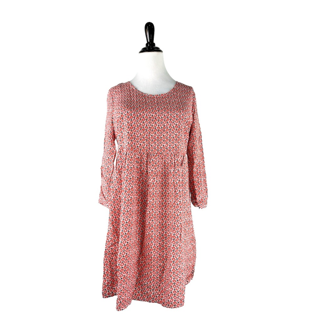 Ditsy Floral Cottagecore Peasant Babydoll Dress Women S 4 6 Short Shift Coastal - Picture 2 of 6